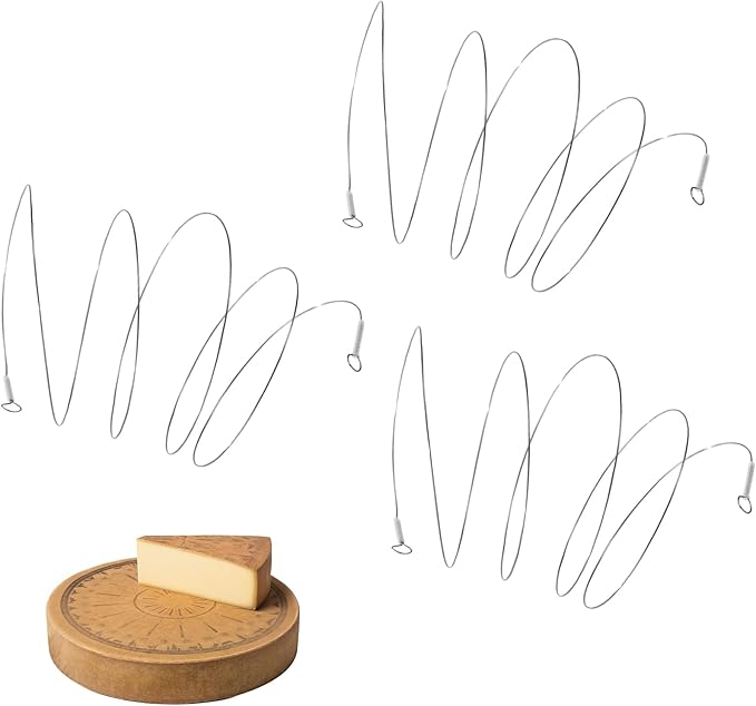 Stainless Steel Cheese Slicer Wires 44" Long, for Soft and Hard Cheese, Butter, Soap(3 Cutting Replacement Wires Only 44" Long)