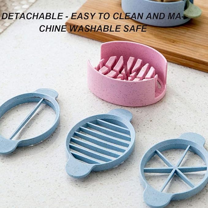 AKOAK 1 Pack Egg Cutter Egg Fruit Decorative Slicer Multifunctional Stainless Steel Manual Pine Flower Egg Slice Divider Family Restaurant kitchen Gadget