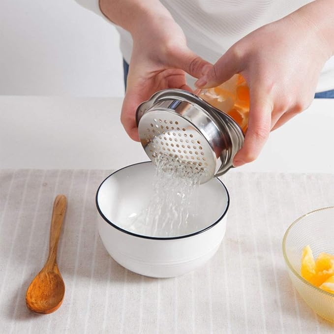 Tuna Strainer Food-Grade Stainless Steel Sieve Tuna Press Can Lid Oil Drainer Remover Canning Colander Oil Squezzer Easy to Clean Won't Absorb Any Odours