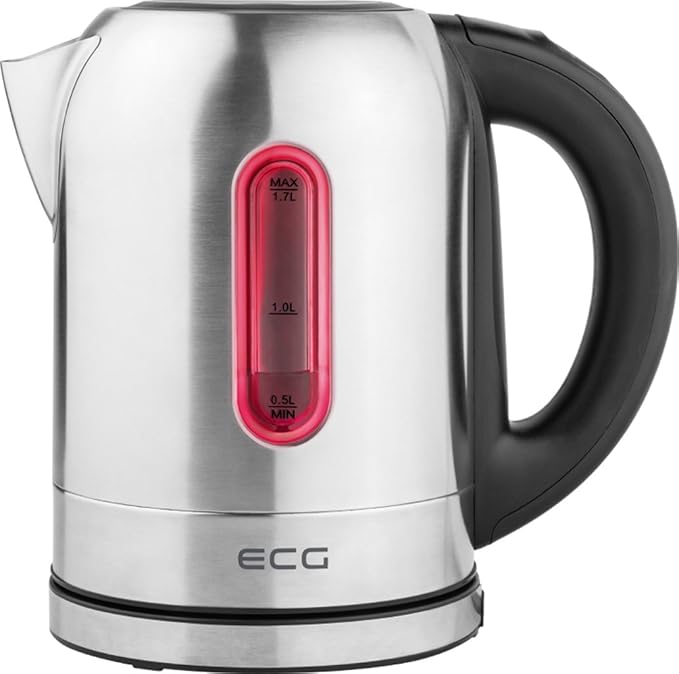 ECG RK 1785 Colore Kettle, 1.7 Litres, Stainless Steel, 5 Backlight Colours, 1.7 Litres