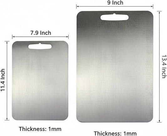 Titanium Cutting Boards for Kitchen,Individual Sizes,Easy to clean, Double Sided Food-Safe Chopping Board for Meat, Vegetable, Fruit (11.4x7.9,13.4x9.1 inches)