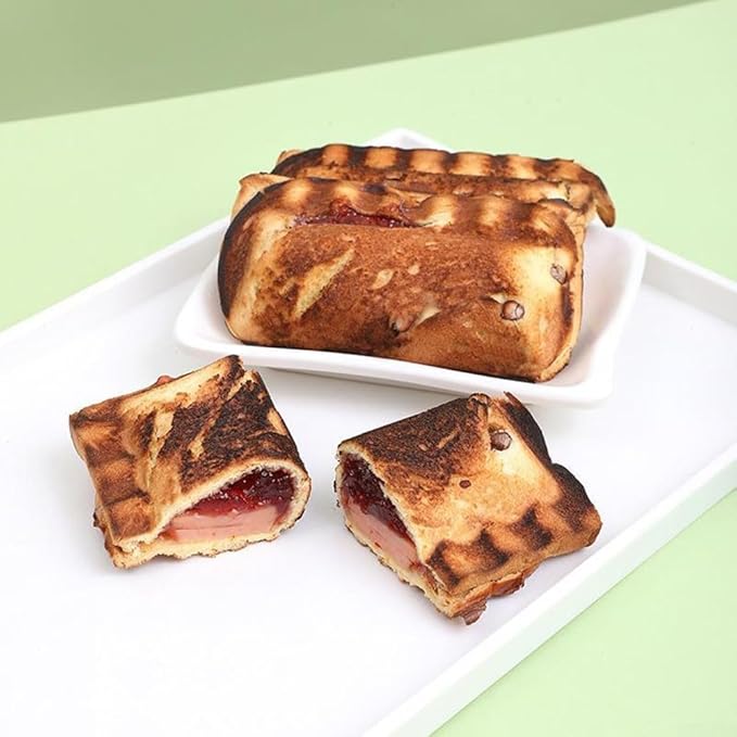 Breakfast Sandwich Maker Hot Dog Toaster - Nonstick Aluminum Skillet Panini Press for Compact Kitchen Use