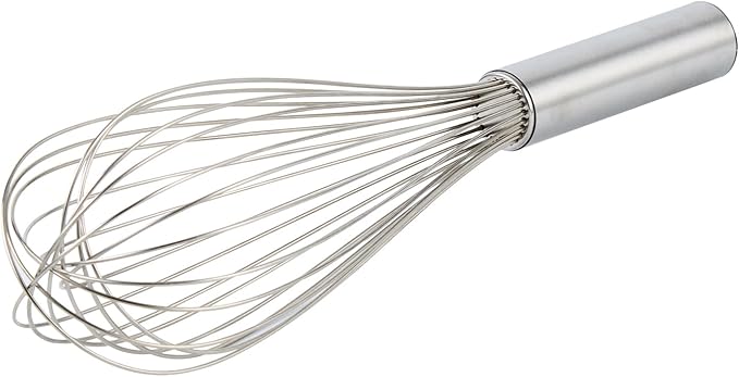 Restaurantware Met Lux 12 Inch x 2.5 Inch Baking Whisk, 1 With Ergonomic Handle Metal Whisk - Dishwasher-Safe, Corrosion-Resistant, Stainless Steel Whisk For Baking, For Whipping, Baking, Or Cooking
