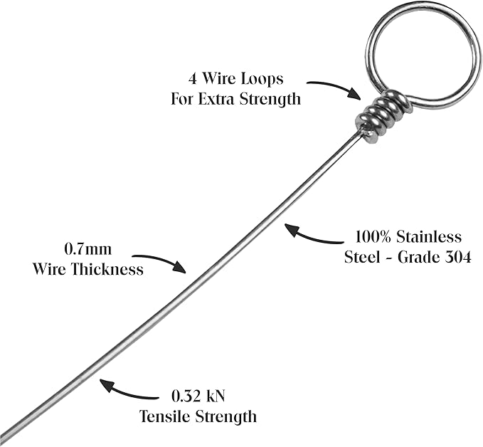 ANDUSTRIAL Stainless Steel Cheese Cutting Replacement Wires For Soft and Hard Cheese - Easy to Use and Clean - 3 Wires 24" + 1 Pair Egronomic Plastic Handle