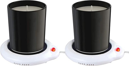 Eutuxia Candle Warmer for Home & Office, Set of 2, Great for Warming Up Cups, Coffee Mugs & Beverages on Desks Tables & Countertops. Electric Heated Plate Warms Quickly, Enjoy Hot Drinks on Cold Days