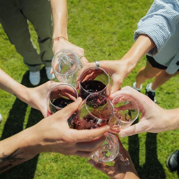 Unbreakable Stemless Wine Glass – Set of 2, 16oz, Dishwasher Safe, BPA-free Tritan, Clear Stemless Red Wine Glasses, Shatterproof for Indoor, Outdoor, Everyday Use. Reusable, Made in the USA