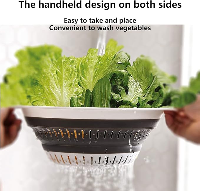 Collapsible Colander and Strainer,Silicone Strainer Colanders & Food Strainers,for Vegetable and Fruit, Kitchen Essentials (3, Blue, 1.3L+2.1L+2.5L)