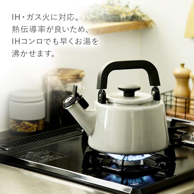Fuji Horo CTN-2.1WK.AP Whistling Kettle, Induction Compatible, Cotton, 0.7 gal (2.1 L), Ash Pink