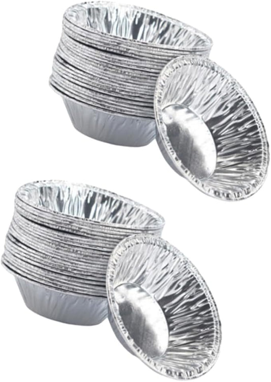 KALLORY Disposable Tart Pans 200Pcs Foil Tart Mold Non-Stick Baking Cups for Kitchen Baking Muffin Cooking