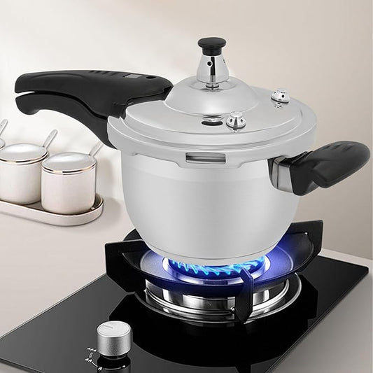 Bokknppo Stainless Steel Pressure Cooker Large Capacity 60Kpa Pressure Pot Explosion-proof Compound Bottom Pressure Canner with Pressure Limiting Valve for Gas Stove Induction Cooker (7L/1.85gal)