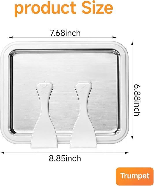 2026 Rolled Ice Cream Maker - 3-Minute Portable Ice Cream Machine with Stainless Steel Freeze Tray & 2 Scrapers, No Electricity Needed, Perfect for Family and Party Desserts (White)