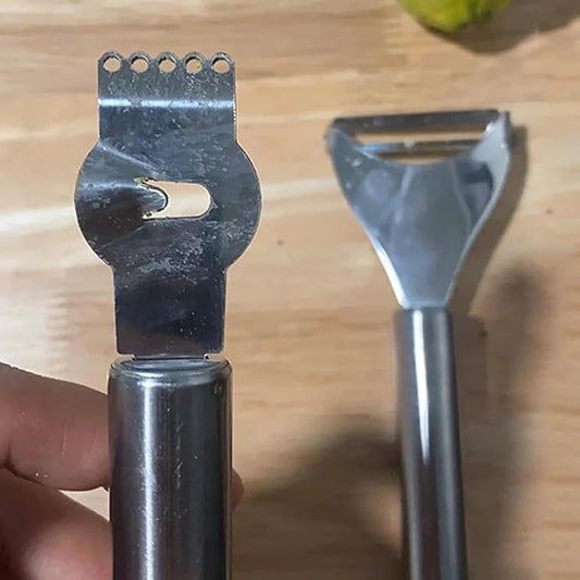 2 Pieces Stainless Steel Lemon Zester Orange Peeler Long Handle Orange Citrus Peeler Tool for Cocktails Fruit Grater, Zester Tools for Kitchen Bar Restaurant