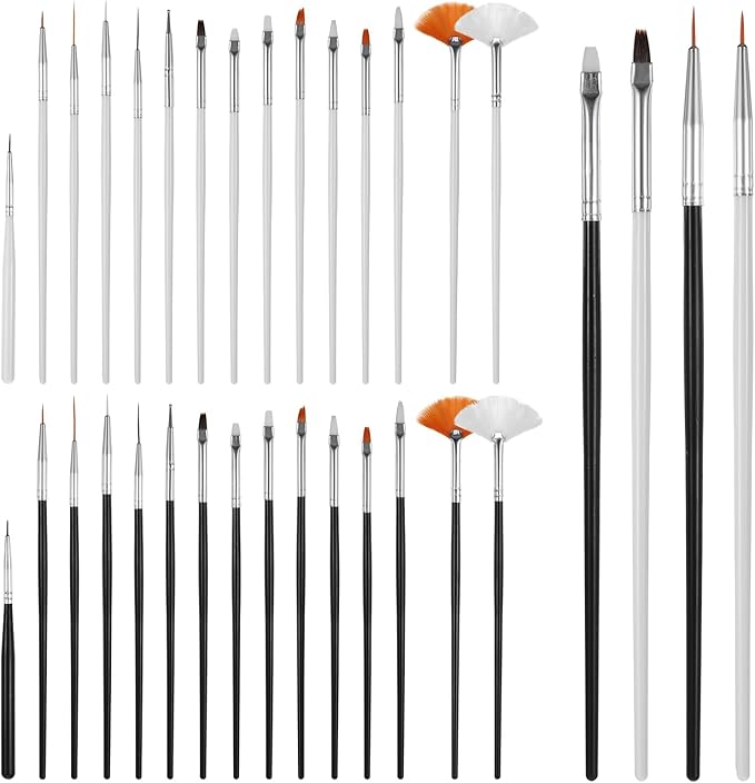30 PCS Cookie Paint Brushes, Food Paint Brush Cake Decorating Brushes Cookie Decorating Brushes Food Safe Paint Brushes Kit Fondant Brush DIY Tool Set Icing Pastry Brush for Painting Baking, White