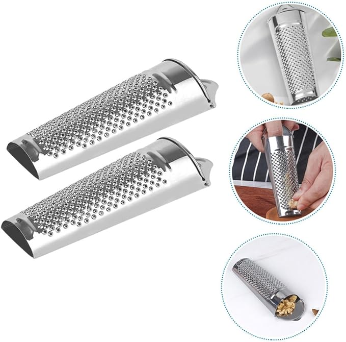 2pcs Stainless Steel Ginger Zester Grater Multi Functional Kitchen Tool for Garlic Cheese Spices More Ergonomic Non Slip Handle for Effortless Grating for Home Restaurant Use