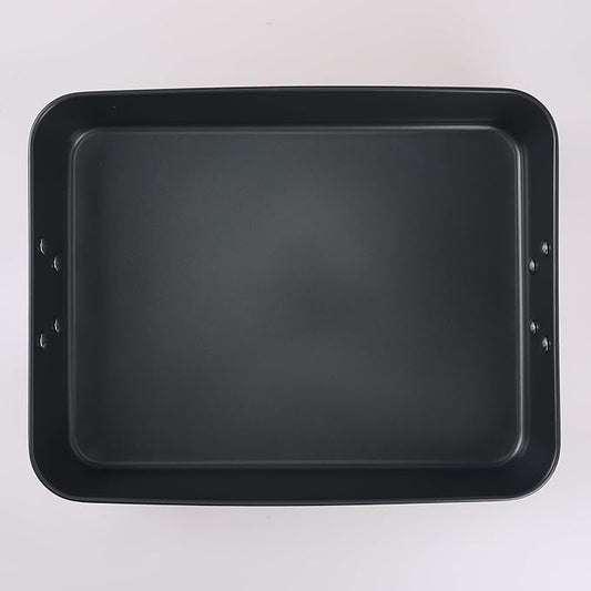 Baking Sheet Pan, Cookie Sheets for Oven Cooking, Warp Resistant Nonstick Cake Pan with Handle, Large Sheet Pans for Roasting 16.1 * 11.6 * 3.1in Black