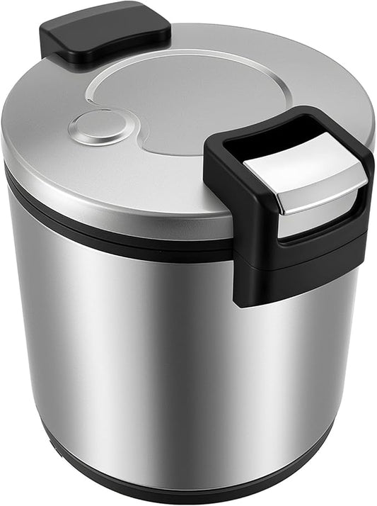 Commercial Rice Warmer, 6 Gal Stainless Steel Electric Rice Warmers with Spoon Good Heat Dissipating and 2 Temperature Settings Flip Lid with Lock Cylindrical Rices Warmer for Home Keep Food Warm Etc