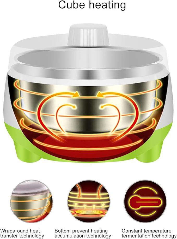 Haofy 15W Yogurt Maker Stainless Steel Container for Homemade DIY Yogurt Making with Energy Saving Heating Suitable for Families Easy to Use for Yogurt Preparation at Home
