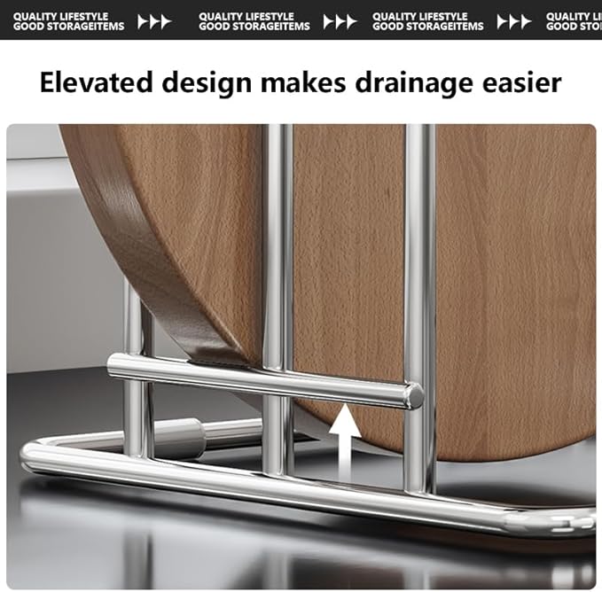 Cutting Board Holder Stainless Steel Wire Chopping Board Stand Cutting Board Storage Rack Organizer with 2 Slots for Kitchen Countertop (2 Slots)
