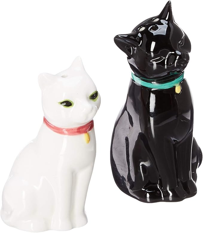 Abbott Collection Cuddling Cat Salt & Pepper-3.75" H, 3.75 inches high