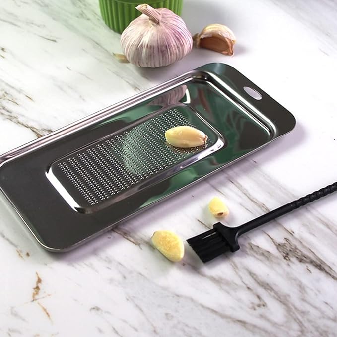 Stainless Steel Ginger Grater, Lemon Zester Cheese Grater Nutmeg Grinder Wasabi Garlic Grinding Tools for Vegetable Ginger Wasabi Sushi Sashimi Mini Size Food, Grate (Silver_2) (Silver_4)