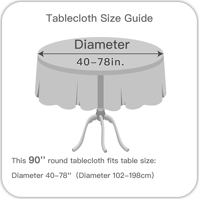 maxmill Round Weaved Texture Design Tablecloth Spill-Proof Wrinkle Free Soft Washable Table Cloth for Circular Table Cover, for Dining Room Buffet Banquet Parties Holiday Dinner, 90 Inch White