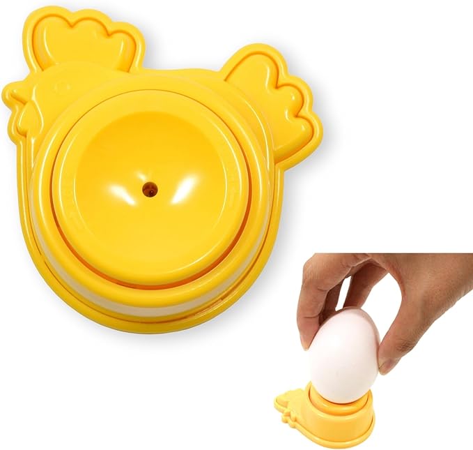 Seki Japan Egg Pierce, Egg Hole Puncher, Hard Boiled Egg Peeler, Egg Pricker to Get a Good Hard Boiled Egg, Kawaii Chikin Shape, Yellow