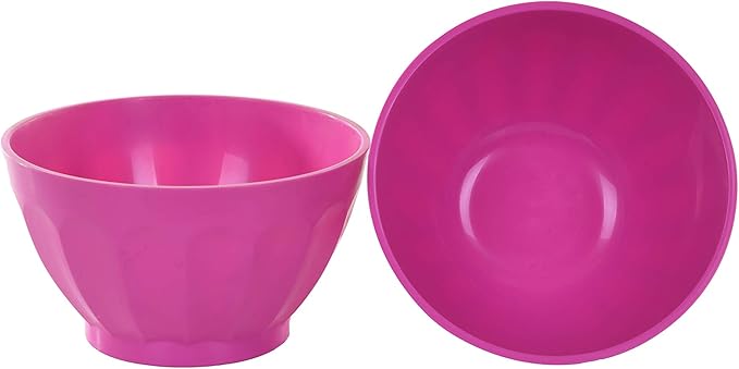 Mintra Unbreakable Plastic Bowl, PURPLE 4pk - Medium, 750ml, 25oz, 5.5inW x 3inH - (Part Of A Set) - Salad, Snacks, Breakfast Cereal, Fruit, Popcorn, Soup, Colorful, Shatterproof, BPA Free