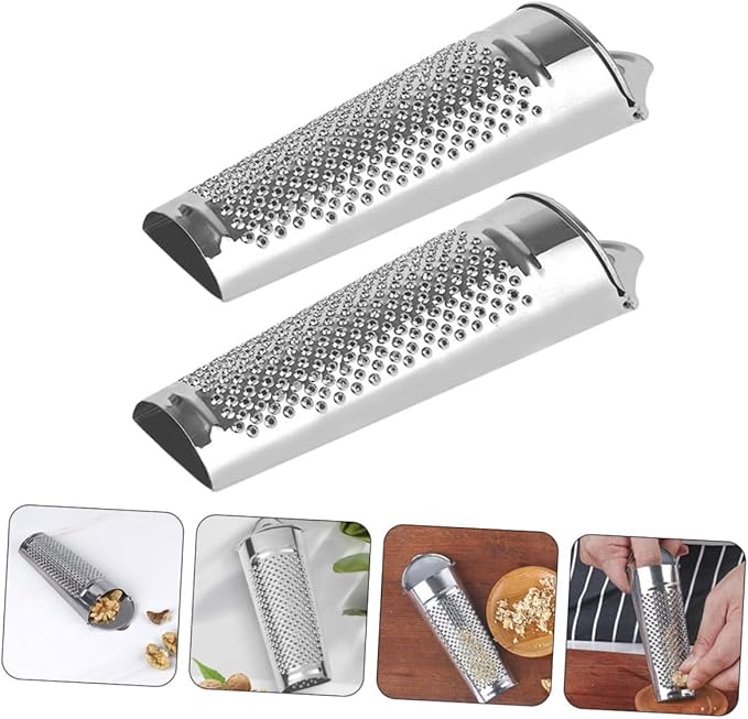 2Pcs Stainless Steel Ginger Zesters Multifunctional Kitchen Graters for Vegetables Cheese and Nuts Easy to Use Space Saving Graters for Home and Restaurant Use