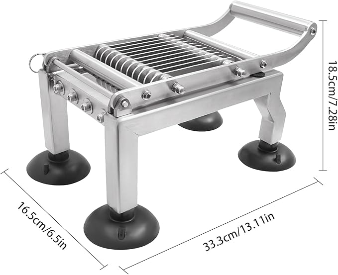 Stainless Steel Vegetable Slicer, Manual Fruit Cutter, Stainless Steel Food Slicing Machine, 10mm Even Slice Chopper for Diameter 2.76'' Vegetable Kitchen Restaurant Dessert Shop Commercial Use