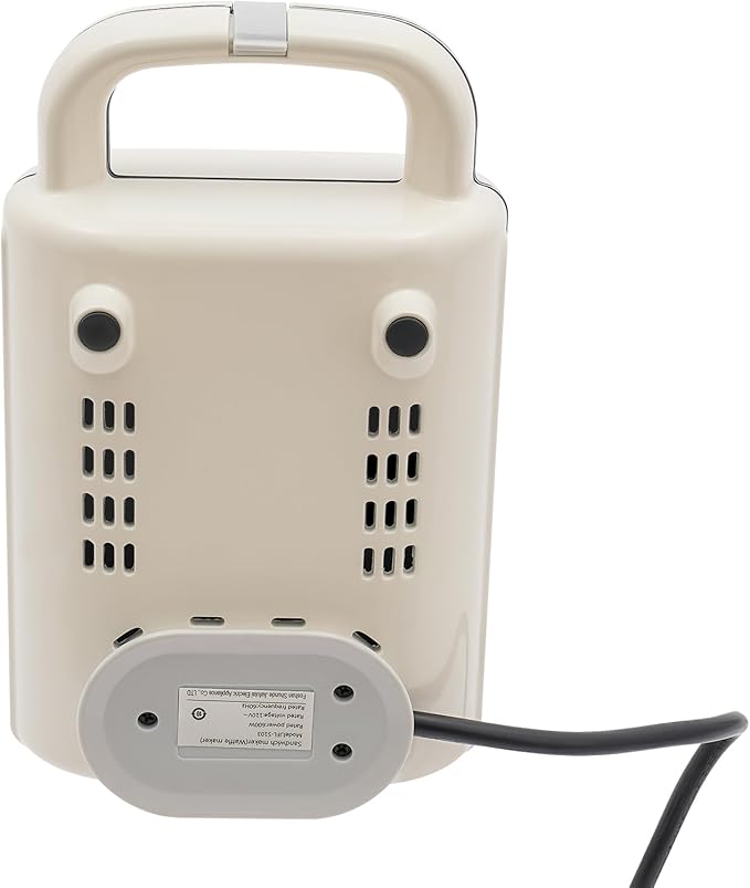 Sandwich Maker,Personal Breakfast Machine,Portable Sandwich Maker,Pizza Pockets,Electric Contact Grill Single for Making Sandwiches,Eggs,Bacon (White)