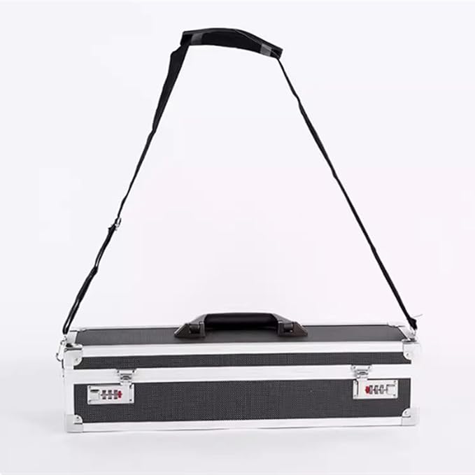 Flydoniso Chef’s Knife Case Aluminum Hard Case with Dual Combination Locks Cultery Carrier Portable Knife Organizer Block Holders Protectors With 8 Slots Can Hold Home Kitchen Knife Tools Up To 17.5”