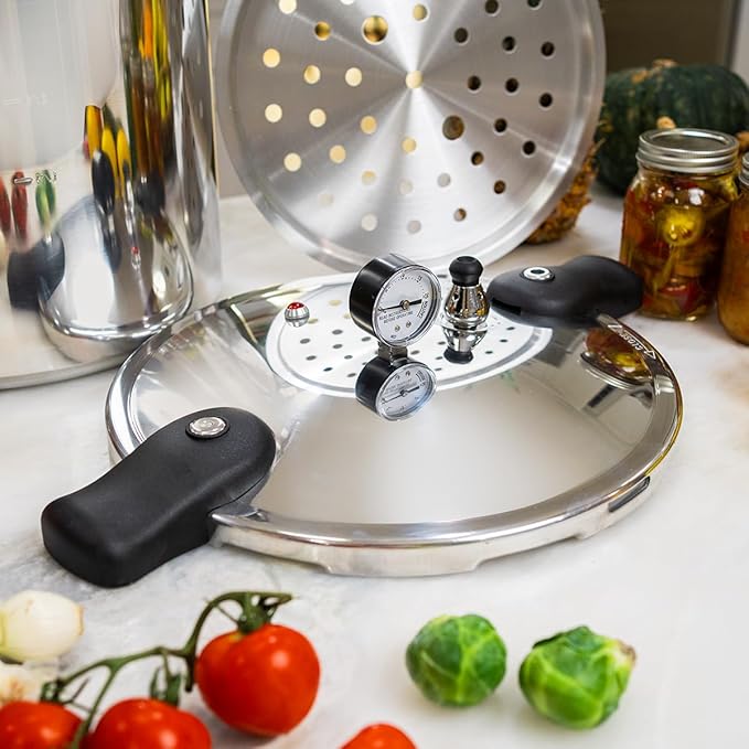 Barton Pressure Canner Release Valve Aluminum Canning Pot Cooker Pot Stove Top Instant Fast Cooking Pot Stewing Locking System (23.3 Quarts)