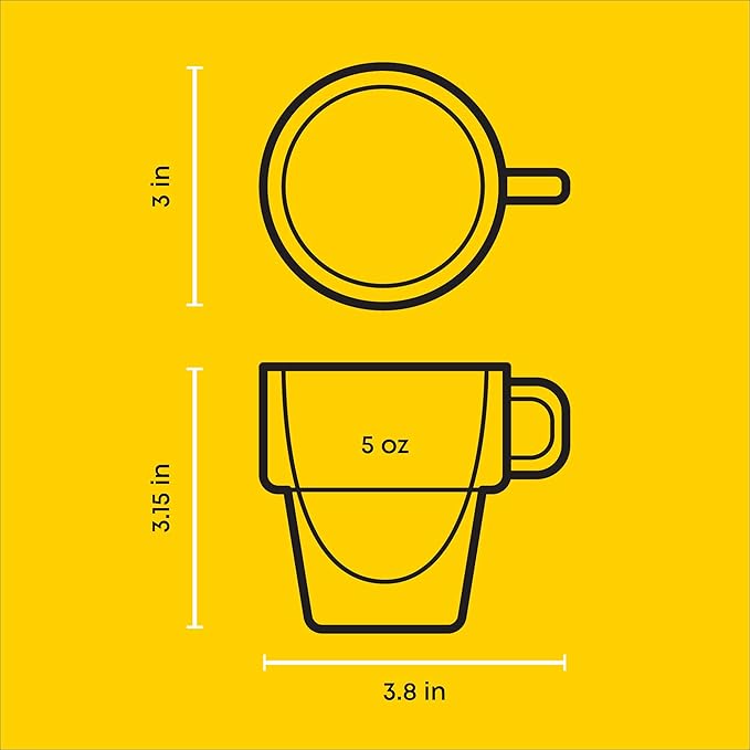 JoyJolt Stoiva Double Wall Insulated Espresso Glass Cups – 5 oz. (150 ml) Shot Cup with Handle – Stackable Thermal Clear Glass Cups, Fit for Espresso Machine and Coffee Maker – Set of 4