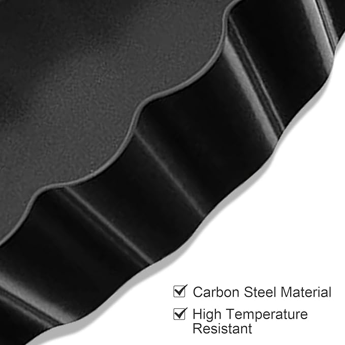 Mooisco 8 Pack Mini Tart Pan 4 Inch with Removable Bottom Fluted Sides Fruit Pans with Nonstick Coating For Pizza Cake Quiche