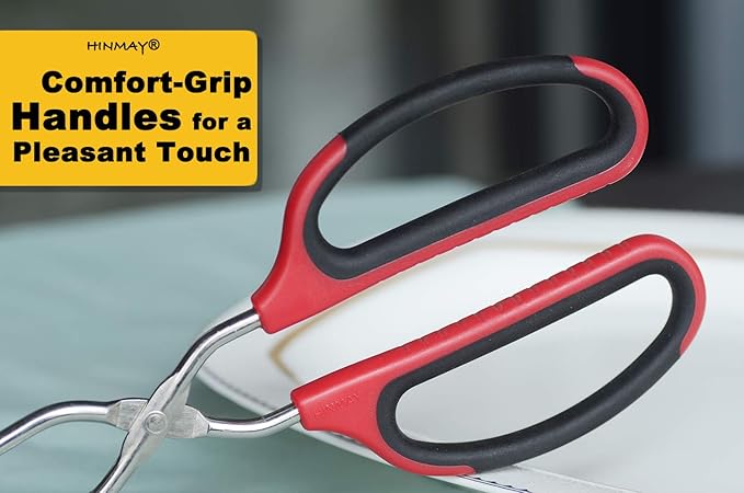 Stainless Steel Scissor Tongs 11-Inch Heavy Duty Grilling Tongs, Set of 2