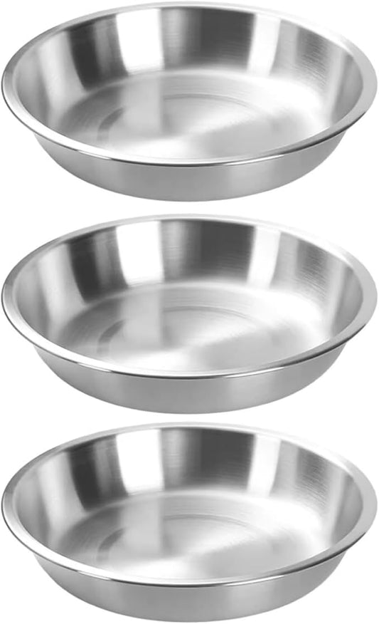 Peosaard Stainless Steel Pie Pan, 3PCS Pie Baking Dish 9.5 Inch Stackable Stainless Steel Pans for Baking Kitchen Oven Safe, Pans for