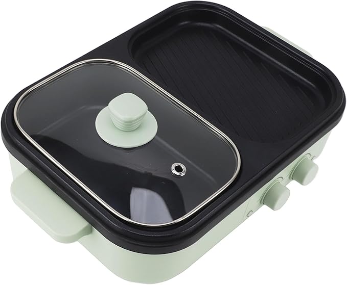 1300W Multifunctional Hot Pot, Non Stick Dual Sides Electric Cooker for Frying, Grilling, Cooking for Indoor Outdoor Use (US Plug 110V)
