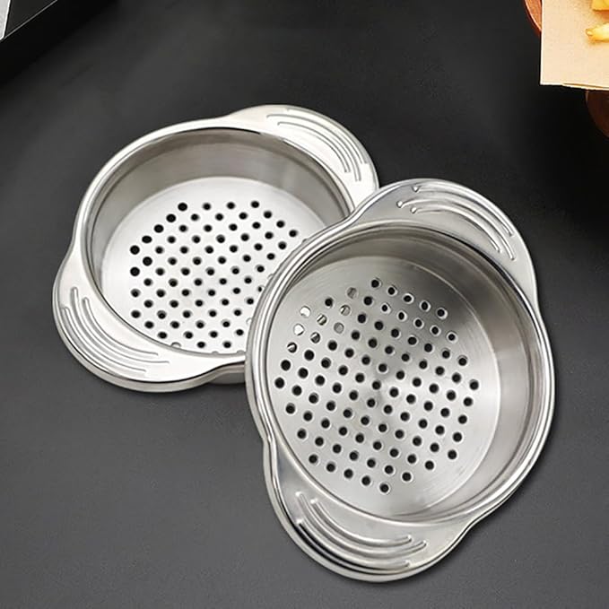 2 Pcs Stainless Steel Can Strainers Vegetable Fruit Can Strainers Food Can Strainer Sieves Tuna Can Filters Tuna Press Can Strainers Sieve Oil Drainers