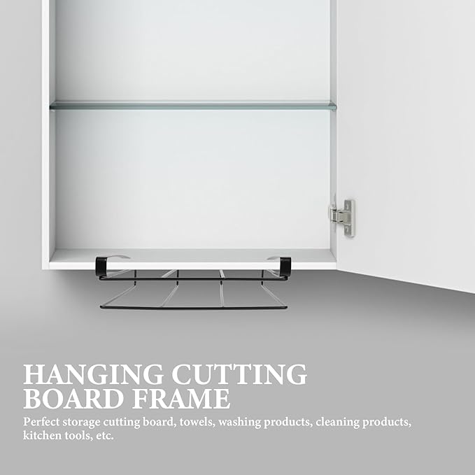 Cutting Board Holder 10.2x10.6x3.3inch Cutting Board Storage Rack Hanging Rack Chopping Board Stand Under Cabinet Shelf Organizer Kitchen Storage Holder