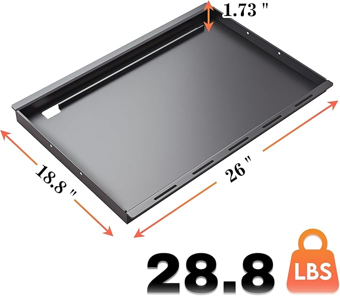 Grill Griddle 26" x 18.8" For Weber Genesis II & LX 300 Series Full Size Griddle Insert, Compatible with GS4 E310-E335 & S310-S340, 6788 Replacement Cooking Plate