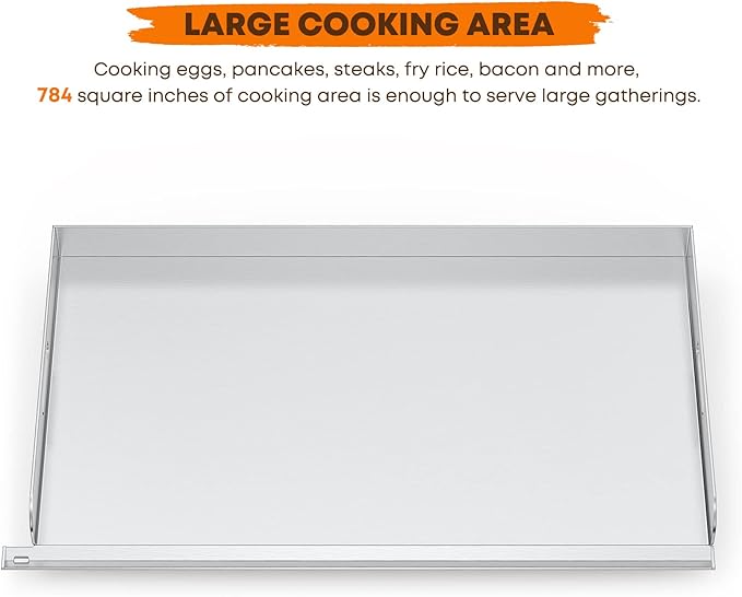 Stanbroil Flat Top Griddle for Royal Gourmet GB4001 GB4001B 4-Burner Gas Grill Griddle, 36-inch Stainless Steel Griddle Replacement Top with Handles and Front Grease Management System