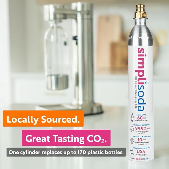60L CO2 Canister Cylinders - Compatible with Sodastream Quick Connect Only [Including ART, TERRA ENSO & DUO] - Soda Streaming Machine CO2 Tanks Gas Refill, | 14.5 oz, 1 Pack
