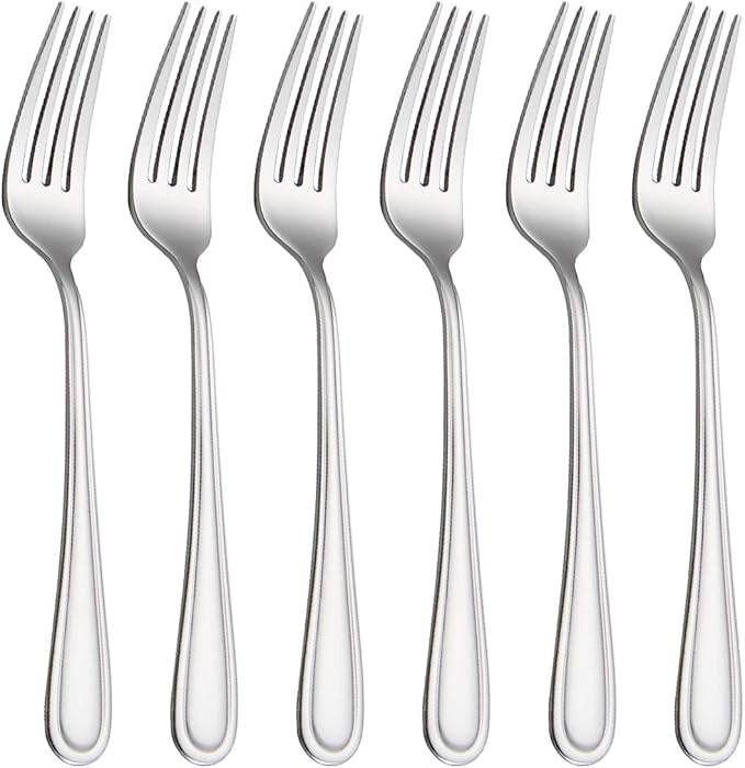 Table Forks Dinner Forks Stainless Steel 18/0 of Forks 6 Pcs for Home, Kitchen Restaurant, Dishwasher Safe, 7.99 Inches, Silver