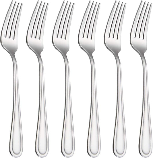 Table Forks Dinner Forks Stainless Steel 18/0 of Forks 6 Pcs for Home, Kitchen Restaurant, Dishwasher Safe, 7.99 Inches, Silver