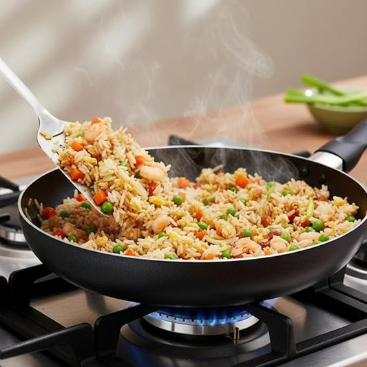 Alpine Cuisine Fry Pan 8.5 Inch Nonstick Coating Gray, Frying Pans Nonstick for Stove with Stay Cool & Comfortable Handle, Durable Nonstick Cookware, Ideal for Family