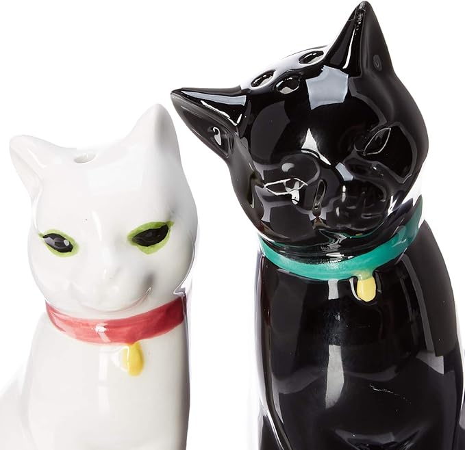 Abbott Collection Cuddling Cat Salt & Pepper-3.75" H, 3.75 inches high