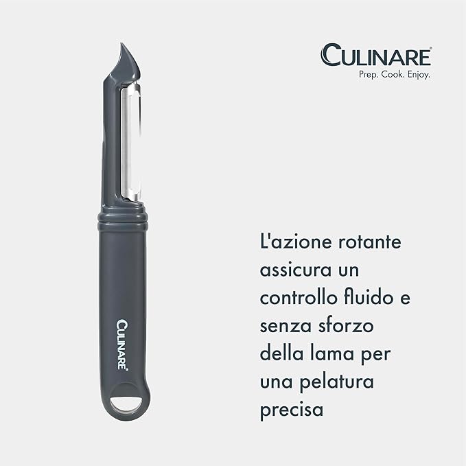 Culinare Swivel Peeler, Grey, Plastic/Stainless Steel, Manual Potato/Vegetable/Fruit Peeler, Moves Over Contours for Fast Peeling, Dishwasher Safe