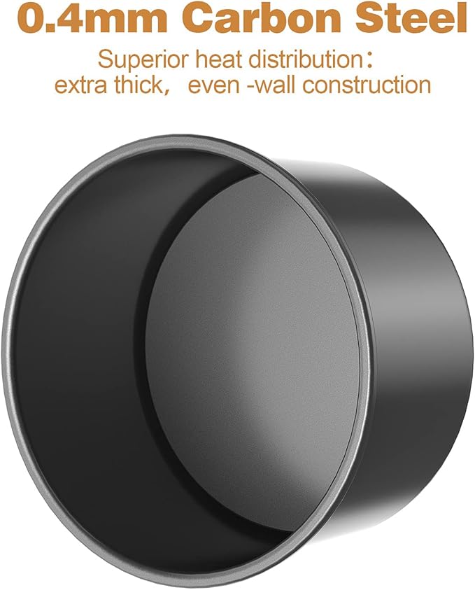 CHEFMADE Bakeware Round Cake Pan, 6-Inch with Removable Loose Bottom Quick Release Coating Chiffon Bakeware for Oven and Instant Pot Baking (Black)