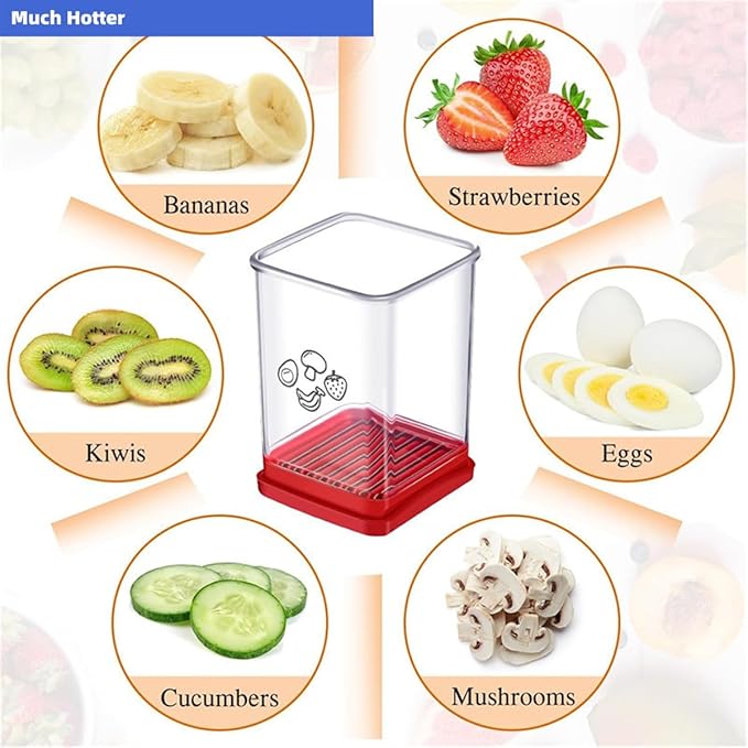 Stainless Steel Strawberry Slicer Egg Slicers Banana Slicers, Fruit & Vegetable Speed Fruit Slicer with Push Plate, Quickly Making Fruit Vegetable Salad, Kitchen Portable Slicing Tool