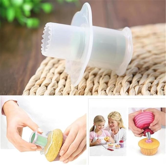 2Pcs Random Color Cupcake Corer Decorating Divider Pastry Corer Model Cake Filler Corers Corers and Pitters Fruit and Vegetable Tools Home and Kitchen